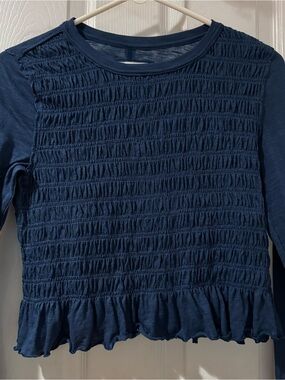 We The Free Navy Textured Top